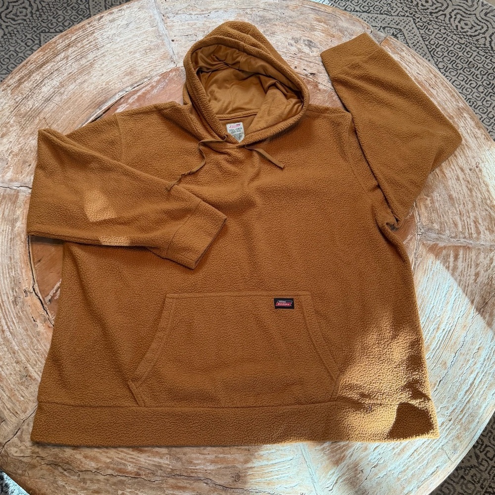 DICKIES Fleece Hooded Sweatshirt Warm Brown Men’s 2XL